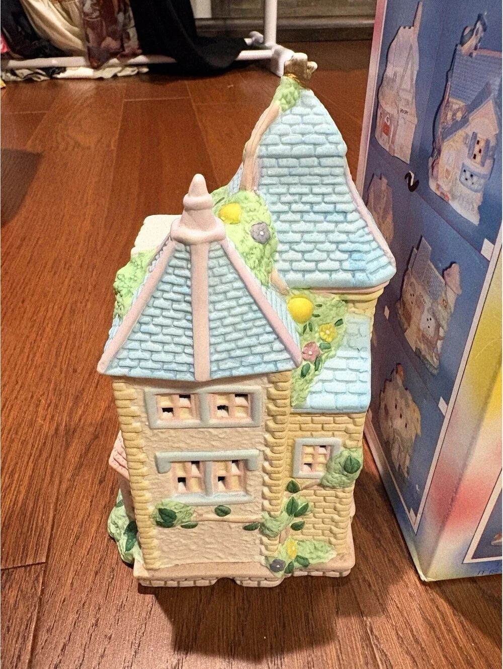 Easter Bunny Vintage Porcelain Light Up Village House House With Cord